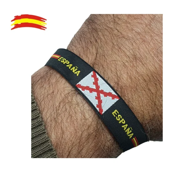 Pulseras Cinta 10 UNIDADES Cruz de Borgoña bordada - Imagen 3