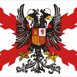 Cruz del imperio español de la bandera Borgoña