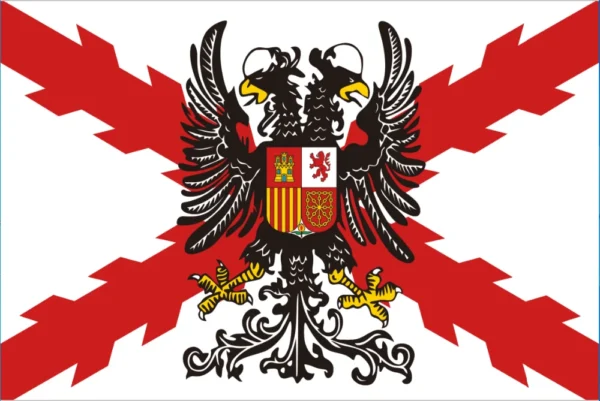 Cruz del imperio español de la bandera Borgoña