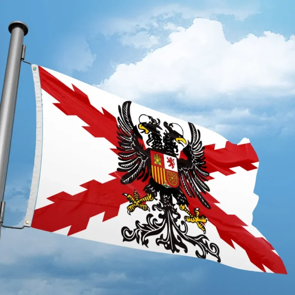 Cruz del imperio español de la bandera Borgoña - Imagen 3